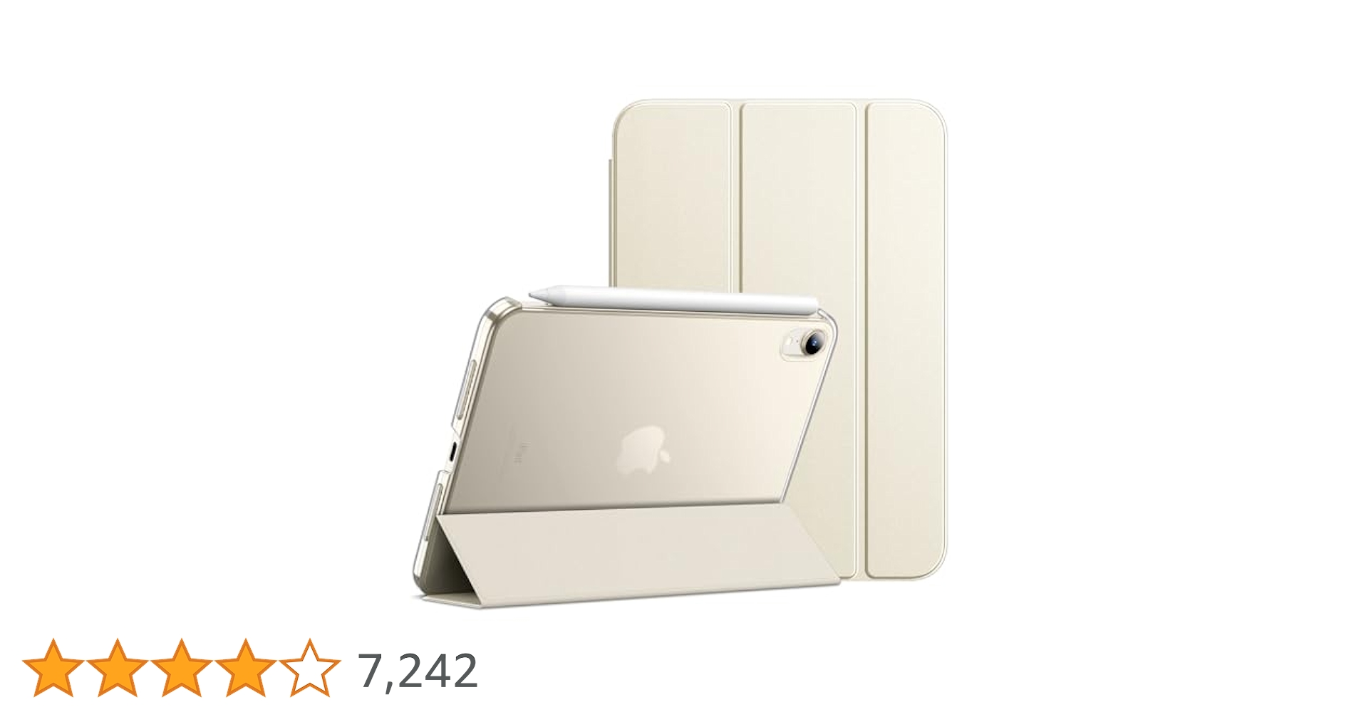 iPad mini6（スターライト）、ケース（ESR）、タッチペン付 ESR iPad ケース mini 7 (A17 Pro) 2024年 mini6 2021 (第7/6